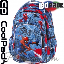 Cool Pack LED Светеща ученическа раница Spark L Spiderman Denim B45303